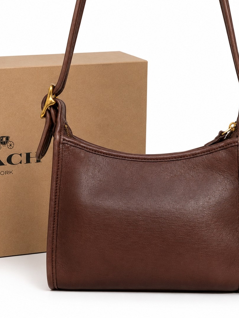Vintage Coach Mahogany Legacy Leather Shoulder Bag Brass Hardware *Near Perfect*